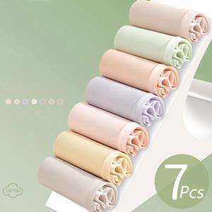 7Pcs 코 튼 여성 팬티 통기성 속옷 원활한 여자 팬티 솔리드 팬티 부드러운 속옷 섹시 한 저층 여성 란제리