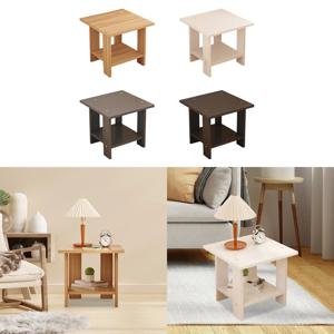 나무 침대 옆 탁자 2단 소파 옆 커피 테이블 11.8x11.8x12.2인치 책상 스탠드 (가정 복도 거실 좁은 공간용)