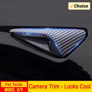 방향 지시등 카메라 트림 커버, ABS 매트 탄소 섬유 패턴, 사이드 리프 보드 보호대, 테슬라 모델 3 Y 2024 2025 액세서리