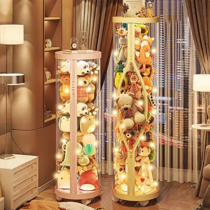 투명 인형 보관함 봉제인형 정리함 장난감 보관 튜브 DIY 지퍼 박스 어린이 크리스마스 선물 어린이 장난감 정리함