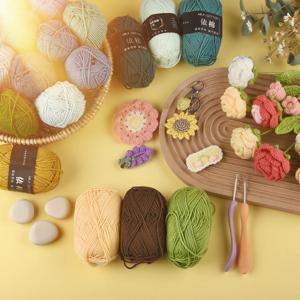 DIY 혼방 원단 부드러운 면 니팅 실 두꺼운 섬유 벨벳 실 손뜨개 울 크로셰 실 스웨터용