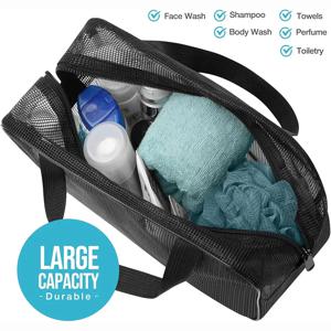 휴대용 목욕 가방 메쉬 샤워 세면도구 파우치 여행용 메이크업 보관함 욕실 액세서리 정리함 비치백