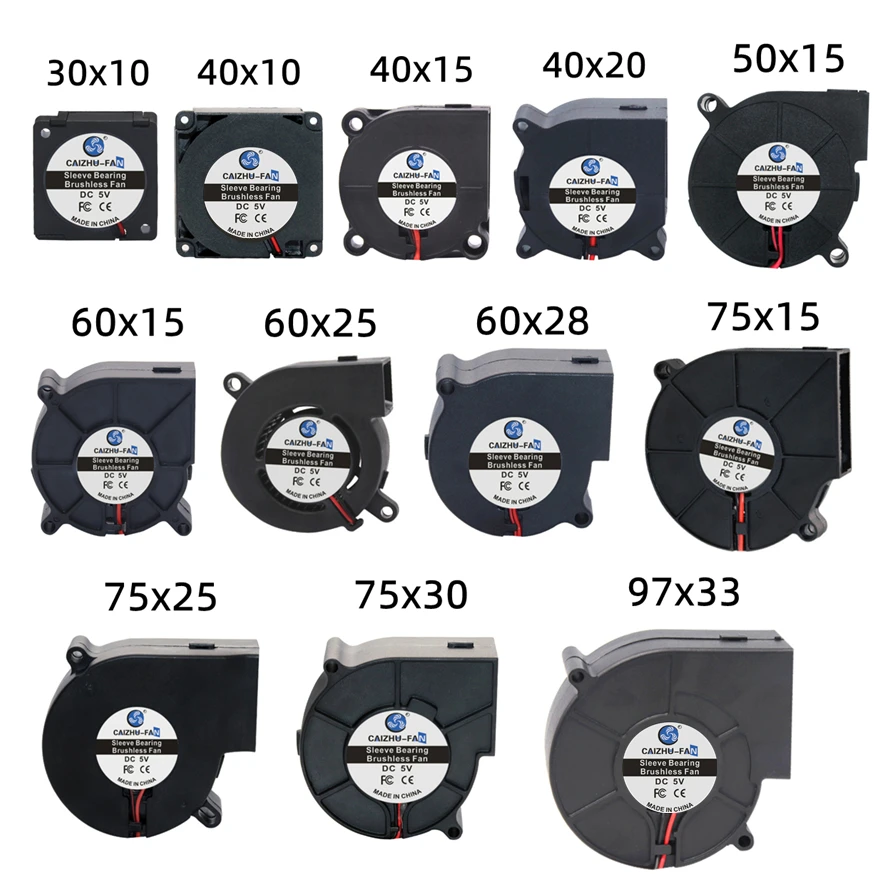 30MM 40MM 50MM 60MM 75MM 97MM 냉각팬 브러시리스 모터 케이스 팬 블로워 팬 가습기 팬 인덕션 쿠커 팬 DC5V 12V 24V