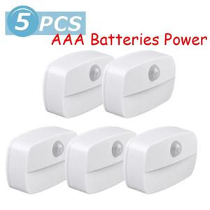 미니 LED 야간 램프 모션 센서 빛 실내 AAA 배터리 전원 침실 벽 계단 옷장 통로 바디 유도 램프