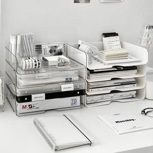 사무실 데스크탑 마감 아티팩트 다기능 학생 기숙사 책장 책상 선반, A4 파일 보관함, 2 개