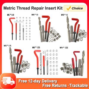 15pcs/20pcs/30pcs 미터 나사 수리 삽입 키트 M5 M6 M8 M10 M12 M14 Helicoil 자동차 프로 코일 도구 자동차 스레드 수리 도구 키트