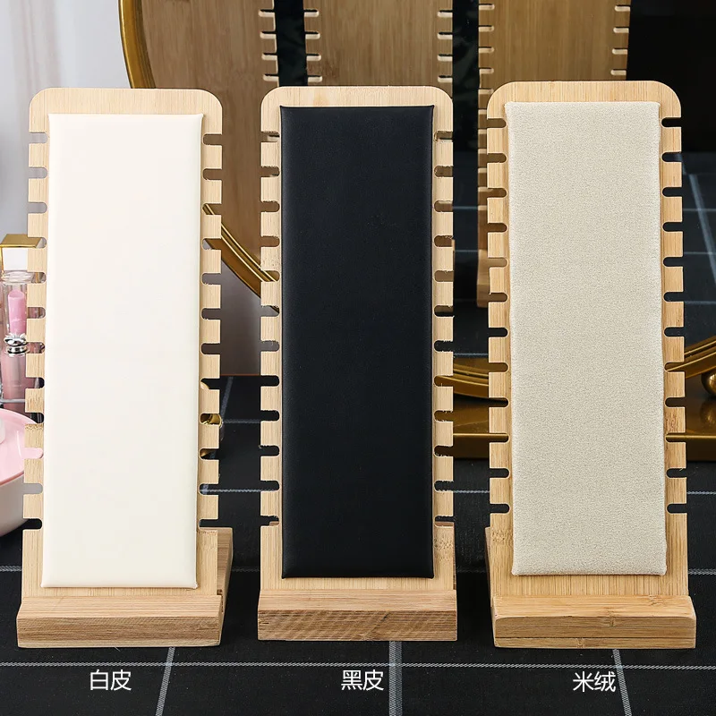 새로운 단단한 대나무 나무 보석 디스플레이 스탠드 목걸이 쇼케이스 홀더 펜던트 긴 체인 목걸이에 대한 주최자 홀더를 전달