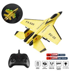 리모컨 비행기 SU35 RC 비행기 폼 항공기 LED 조명 2.4G 무선 조종 EPP 전투기 글라이더 야외 비행 장난감 선물