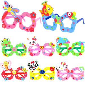 어린이 어린이 DIY 안경 귀여운 만화 동물 Eva 미술 공예 5D 보석 다이아몬드 안경 스티커 게임 교육 장난감 선물