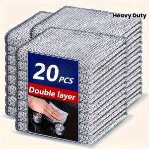 두꺼운 강철 와이어 청소 천, 긁힘 방지 이중층 철 마이크로파이버 메쉬 행주, 주방용 타월