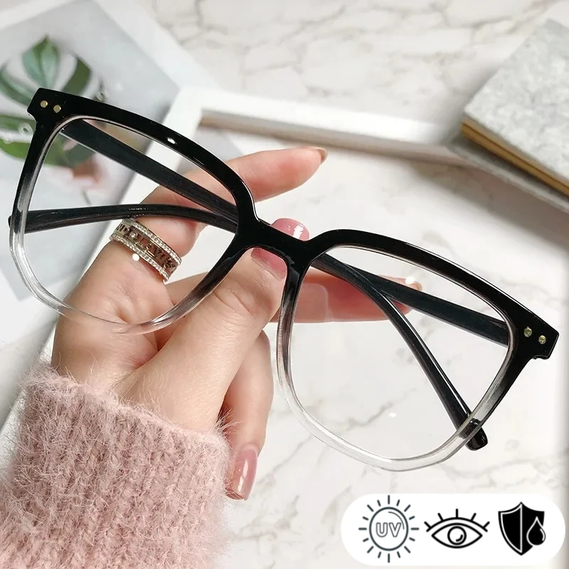 새로운 라운드 안경 투명 컴퓨터 안경테 여성 남성 블루라이트 차단 안경 광학 안경