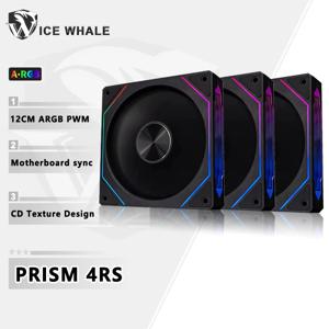 ICE Whale Prism 4RS ARGB PC 케이스 팬 120mm 인피니티 미러 디자인 마더보드 조명 동기화 4PIN PWM CPU 쿨러 팬 통풍기