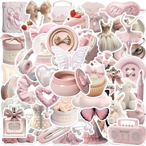 10/30/50PCS Kawaii 핑크 발레 PVC 스티커 미적 한국어 노트북 편지지 장식 Scrapbooking 학교 용품 어린이를위한