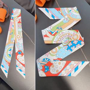 Ins 패션 사랑 디자인 양동이 가방 스카프 긴 리본 핸들 넥타이 세련된 목 랩 장식 여성 가방 액세서리 선물