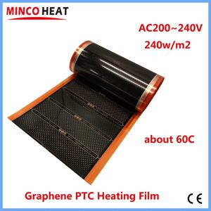 MINCO HEAT 240w/m2 새로운 그래핀 PTC 난방 필름 적외선 AC200~240V 약 60C 따뜻한 바닥 난방 매트