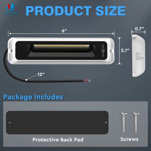 MICTUNING 6인치 RV 외부 현관등 6000K 야외 LED 유틸리티 어닝 조명 (정원, 캠핑카, 트레일러, 트럭, 복도, 보트용)