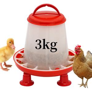 새로운 3kg 닭 오리 먹이통 다리 포함 가금류 사료 분수 닭 병아리 암탉 뚜껑 손잡이 급수 용품