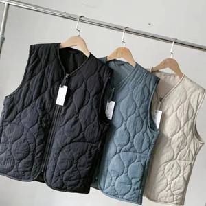 방수 겨울 조끼 조롱박 모양 누빔 코튼 방풍 남녀 커플용 따뜻한 얇은 코튼 조끼 스탠다드 핏 청소년 트렌드