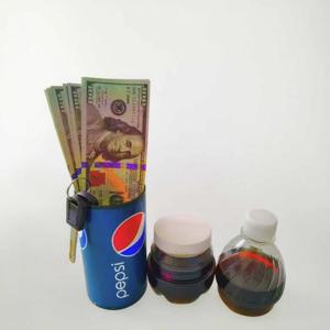 코카콜라 병 숨겨진 금고, 차 키 숨기기, 콜라 음료