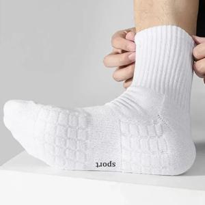 1or 4pcs 양말 남성용 면화 탈취제 겨울 수건 바닥 벨벳 미드 튜브 화이트 스타킹 두꺼운 스포츠 농구 양말