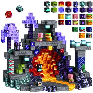 자석 블록 마인 월드 자석 동굴 월드 브릭 큐브 장난감 세트 STEM 감각 발달 2025 최고의 선물 남아 여아 어린이용