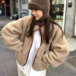 여성용 코튼 자켓 2025 신상 동대문 가을 겨울 두꺼운 따뜻한 양털 아우터 루즈핏 출퇴근 스타일 긴팔