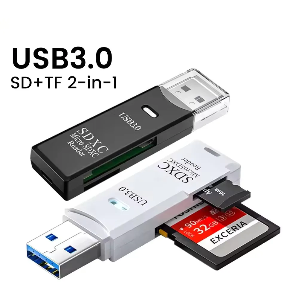USB 3.0 2.0 SD TF 카드 리더기 2 in 1 고속 메모리 카드 어댑터 PC 노트북 컴퓨터 사진 비디오 액세서리