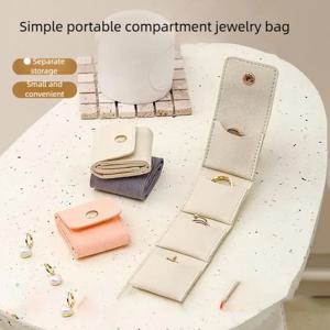 패션 벨벳 보석 디스플레이 가방 컨테이너 접이식 목걸이 반지 포장 가방 보관 케이스 귀걸이 정리함 보석 포장