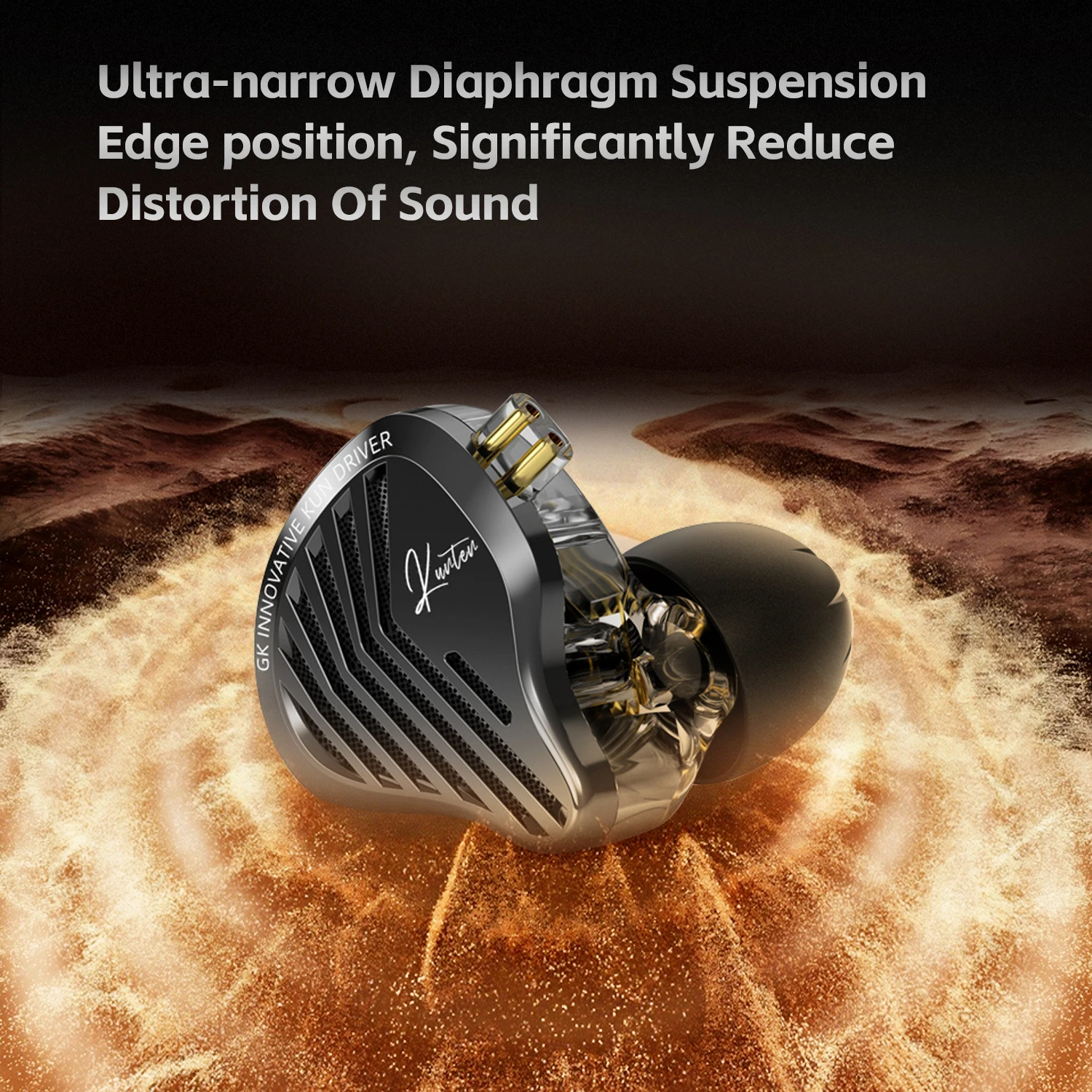 GK KUNTEN 메탈 이어폰 HiFi 인이어 이어버드 2핀 3.5mm 탈착식 케이블 마이크 탑재 타입-C 음악 게임용 KZ