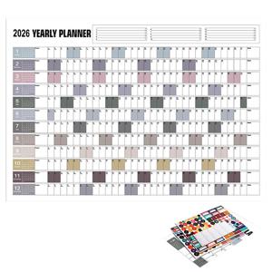 2026년 연간 벽걸이 달력 포스터 스티커 포함 대형 계획표 홈 오피스 조직 시간 관리 도구