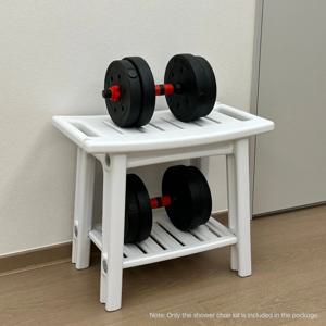 HDPS 샤워 벤치 내구성 있는 샤워 의자 2단 수납 공간 및 이중 손잡이 미끄럼 방지 패드가 있는 방수 스툴