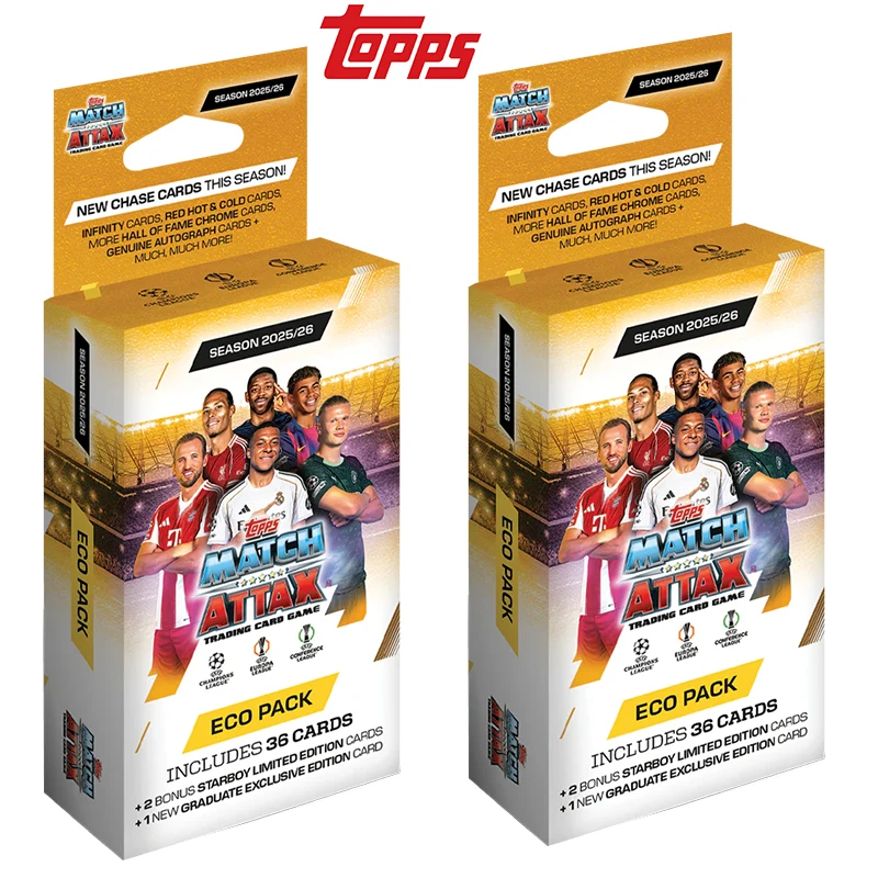 2026년 신상 시즌 탑스 UCC 매치 어택스 에코 팩 한정판 카드 프리미어 리그 축구 카드 팬 컬렉션 선물