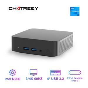차트리 미니 PC T9 N200 WIFI5 윈도우 11 초소형 포켓 컴퓨터 듀얼 SSD 풀 기능 타입-C 4K 60Hz RGB 출력