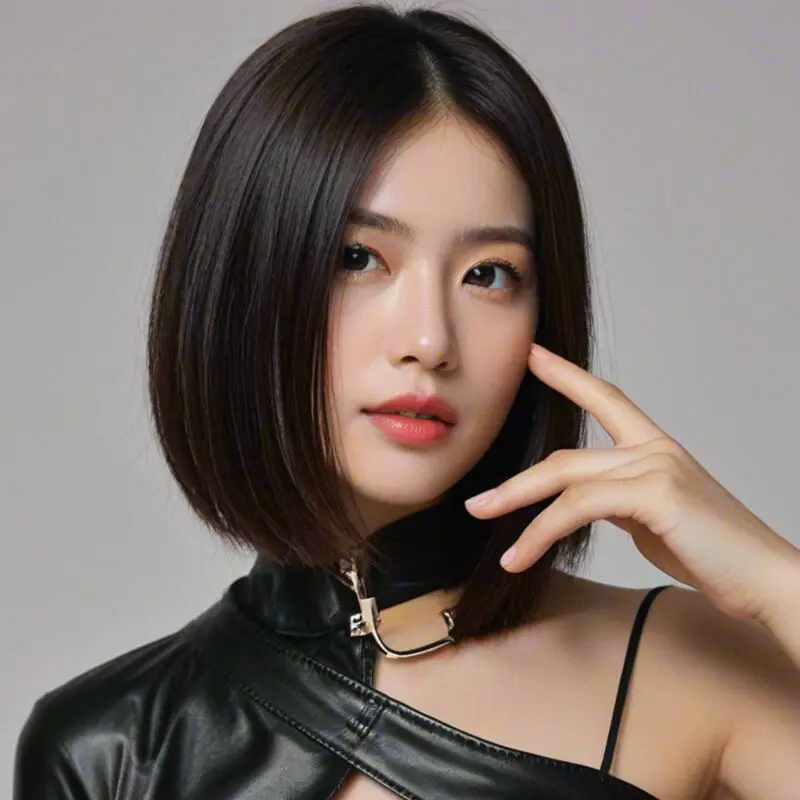 12인치 블랙 보보 가발 - 여성용 고품질 합성 헤어 - 어떤 상황에도 완벽한 다용도 스타일