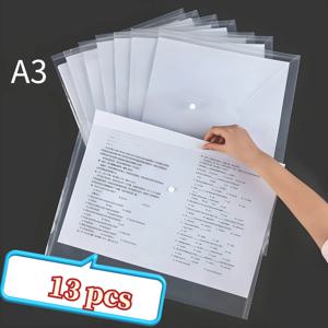 두꺼운 투명 버튼 가방 아트 가방 8K 드로잉 보관 가방 A3 파일 가방 스케치 종이 앨범 가방 방수 파일 가방