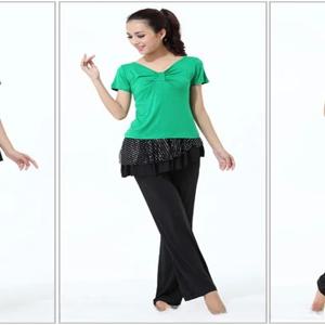 뉴 스퀘어 댄스 스트레이트 레그 팬츠 골드 레이스 댄스 스커트 팬츠 샤이니 라틴 댄스 레오파드 프린트 사이드 슬랜트 플레어드 라지 사이즈 롱 트라우저