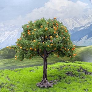 10cm 높이 미니어처 시뮬레이션 플라스틱 과일 나무 모델 빨간 사과 레몬 오렌지 모델 나무 과수원 조경 DIY 모래 테이블