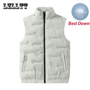 겨울 남성 80 다운 베스트 남성 방수 패션 캐주얼 다운 슬리브리스 조끼 재킷 남성 가을 커플 경량 작업 조끼