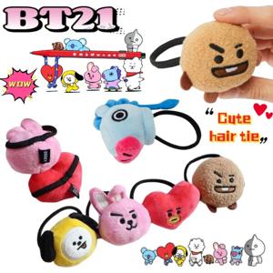 BT21 코야 슈키 치미 만화 귀여운 머리끈 여자아이들을 위한 편안하고 조이지 않는 헤어밴드 헤어 악세사리 선물 도매