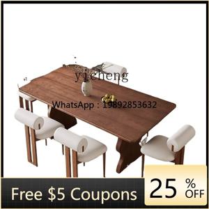 Z1 레트로 다이닝 테이블 앤틱 원목 직사각형 이성형 디자인 식탁 및 의자 세트