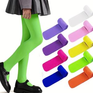 아기 소녀용 발레 댄스 타이츠, 어린이용 캔디 컬러 벨벳 스타킹, 키즈 팬티호스, 솔리드 화이트