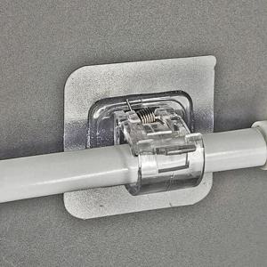 4/6PCS 조정 가능한 커튼 막대 클립 자기 접착 클램프 후크 커튼 홀더 벽 브래킷 홀더 스토리지 교수형 스틱 랙