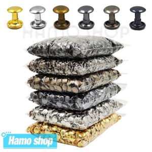 100sets 6-8mm 금속 더블 캡 라운드 리벳 스터드 충돌 네일 스파이크 락 가죽 공예 신발 가방 벨트 의류 팔찌 DIY