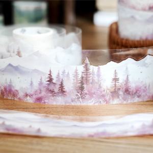 6 스타일 1 롤/팩 애완 동물 방수 테이프 DIY 핸드북 워터 컵 봉투 일기 유리 컵 장식을위한 자연 치유 시리즈