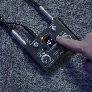 M-VAVE Lost Tempo 블랙 기타 페달, 30가지 드럼 사운드 내장된 드럼 머신 루프, 11분 녹음/기타/베이스 튜너용
