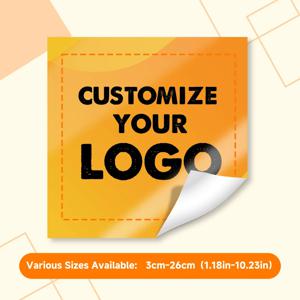 맞춤형 스티커 방수 맞춤 로고 라벨 정사각형 개인화된 스티커 결혼식 세례 파티 회사 로고 선물 포장용