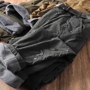 남성용 아웃도어 클라이밍 팬츠 가을 겨울 기모 안감 두꺼운 스트레이트 레그 사이클링 스포츠 작업복 바지 방수 기능성 스타일