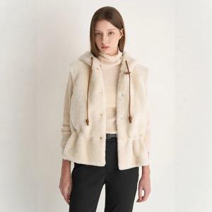 모피와 가죽 원피스 조끼 한국 스타일 가을 양 벨벳 거위털 스플라이싱 캡리스 민소매 재킷 6382