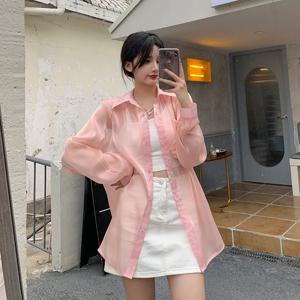 브랜드 여성용 비치 실크 루미너스 자외선 차단 셔츠 루즈핏 머메이드 프린세스 오픈 가디건 얇은 아우터웨어 여름 의류