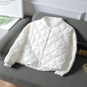경량 짧은 여성용 다운 재킷 퀼트 코튼 패딩 코트 슬리밍 가을 겨울 아우터 한국 스타일 통근 패션
